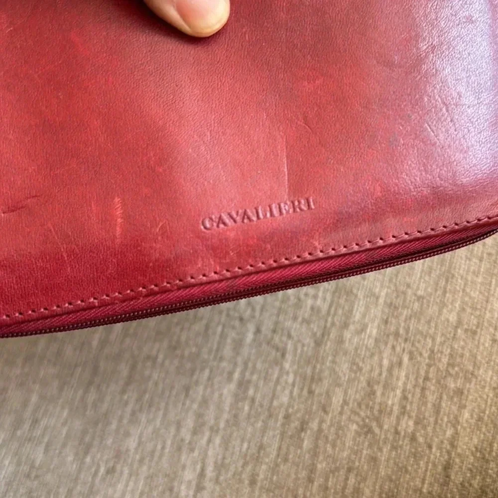 Cavalieri Italian red leather wallet from Italy